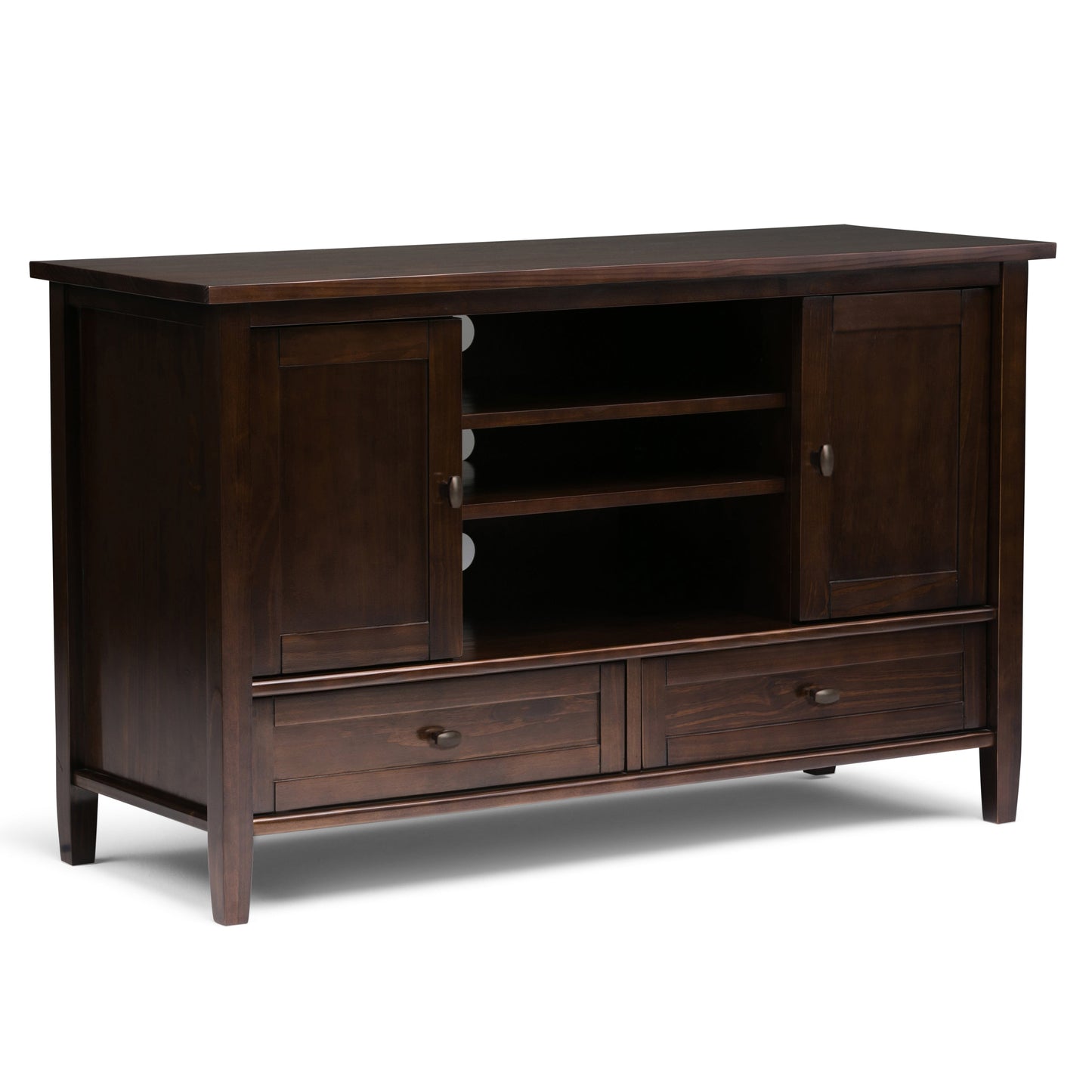 Warm Shaker 47 Inch Wide Solid Wood TV Stand in Tobacco