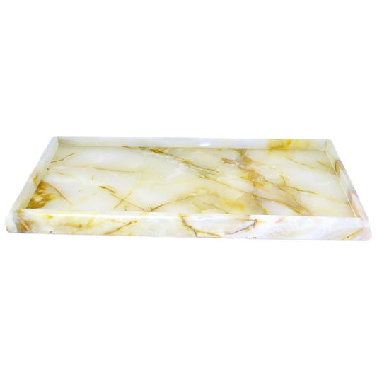 Luxury Bathroom Tray of White Onyx