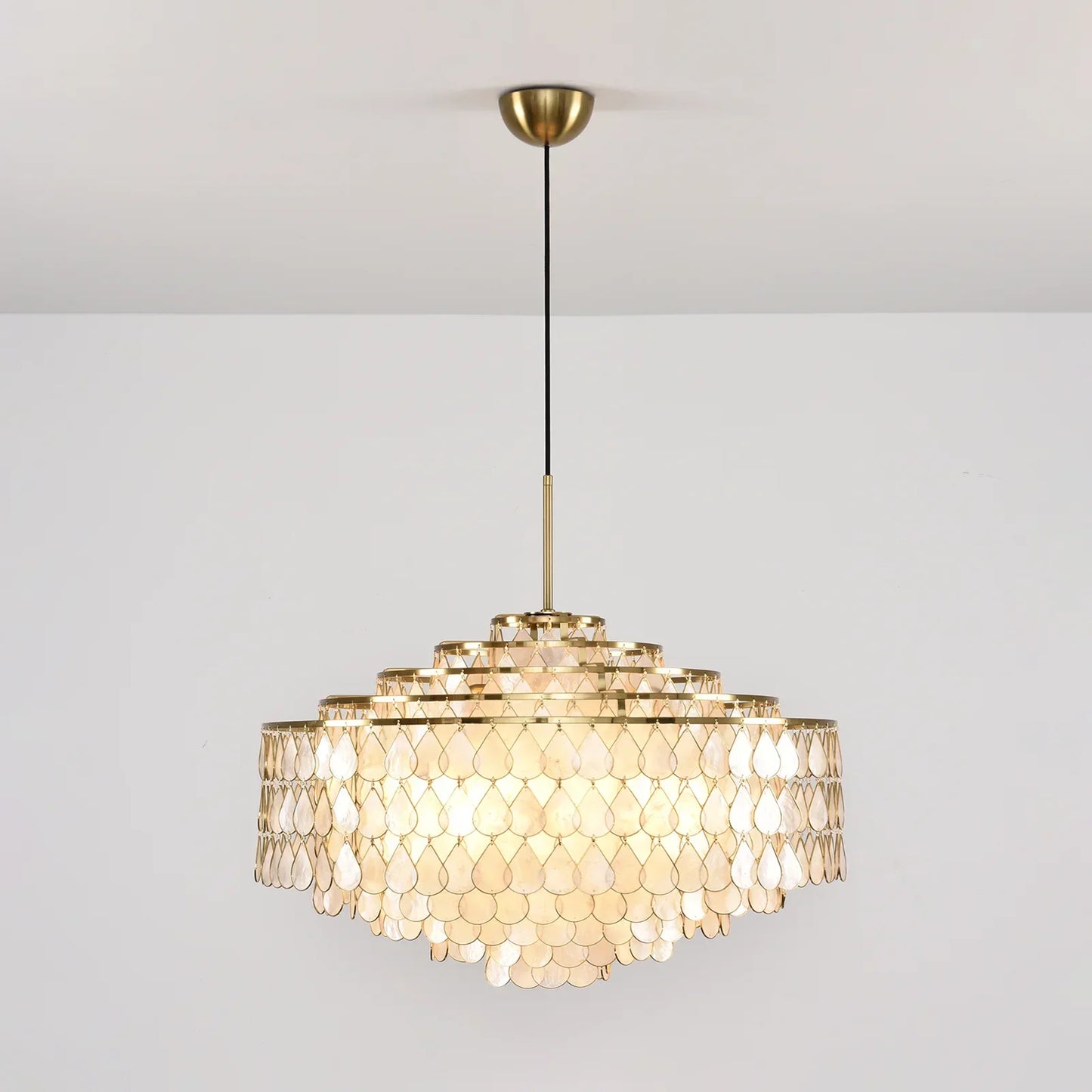 Luxury Capiz Shell Tiered Chandelier