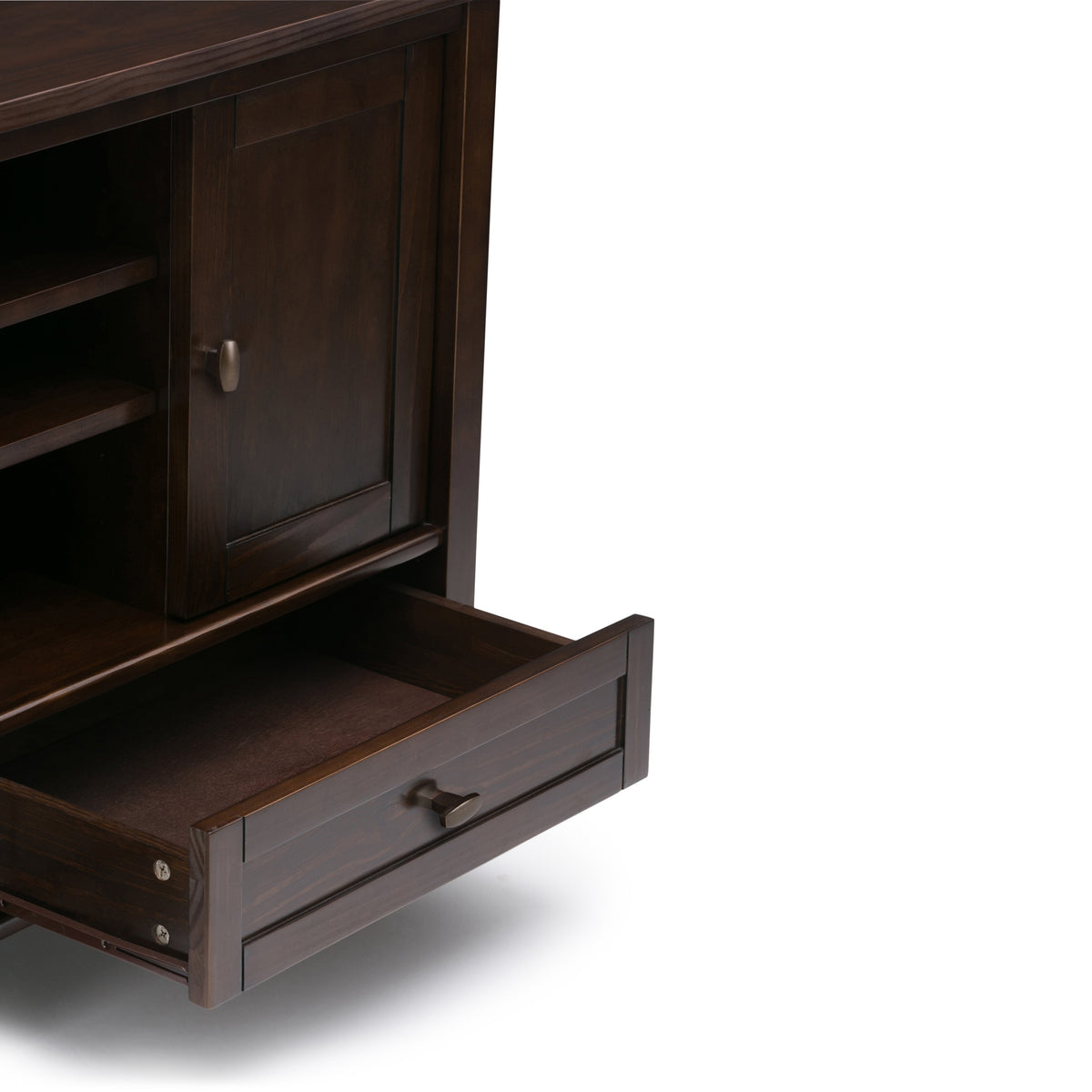 Warm Shaker 47 Inch Wide Solid Wood TV Stand in Tobacco