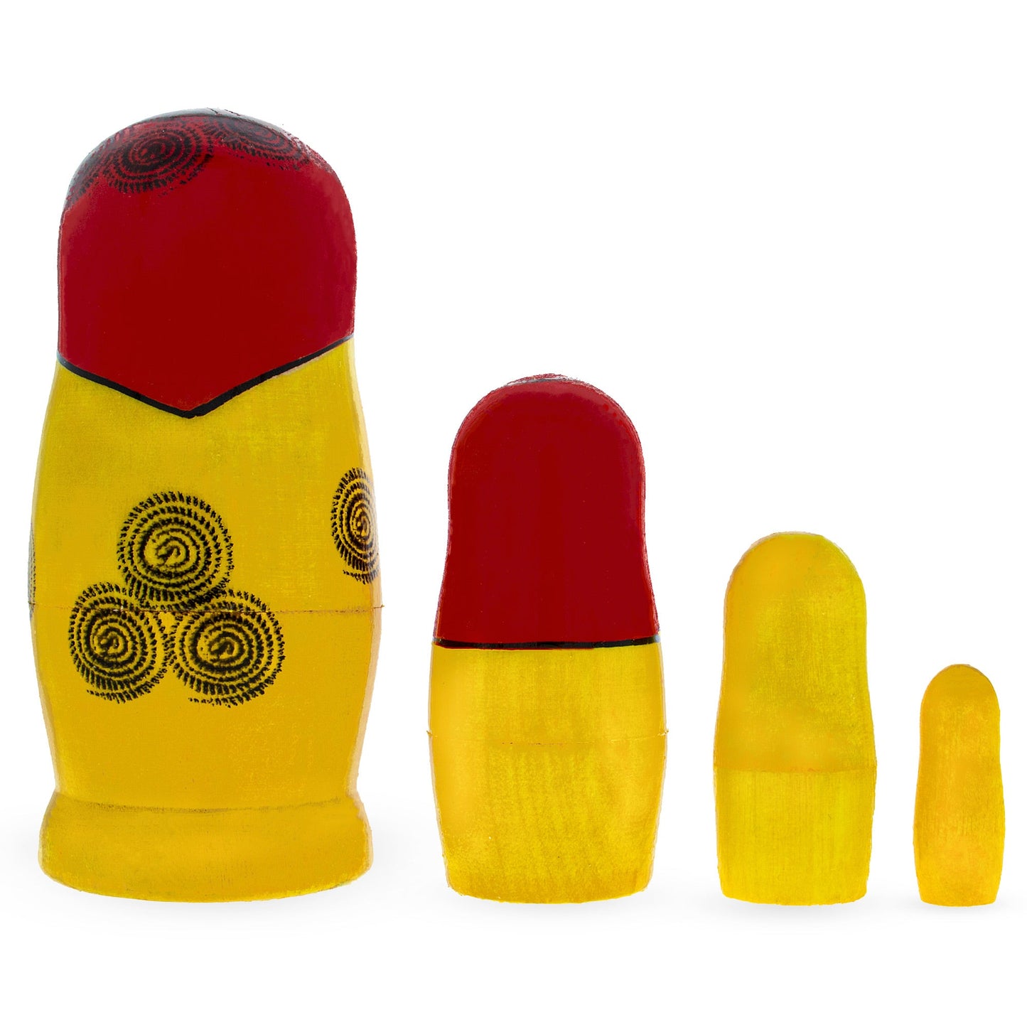 Set of 4 Semenov Style Red Scarf Wooden Nesting Dolls