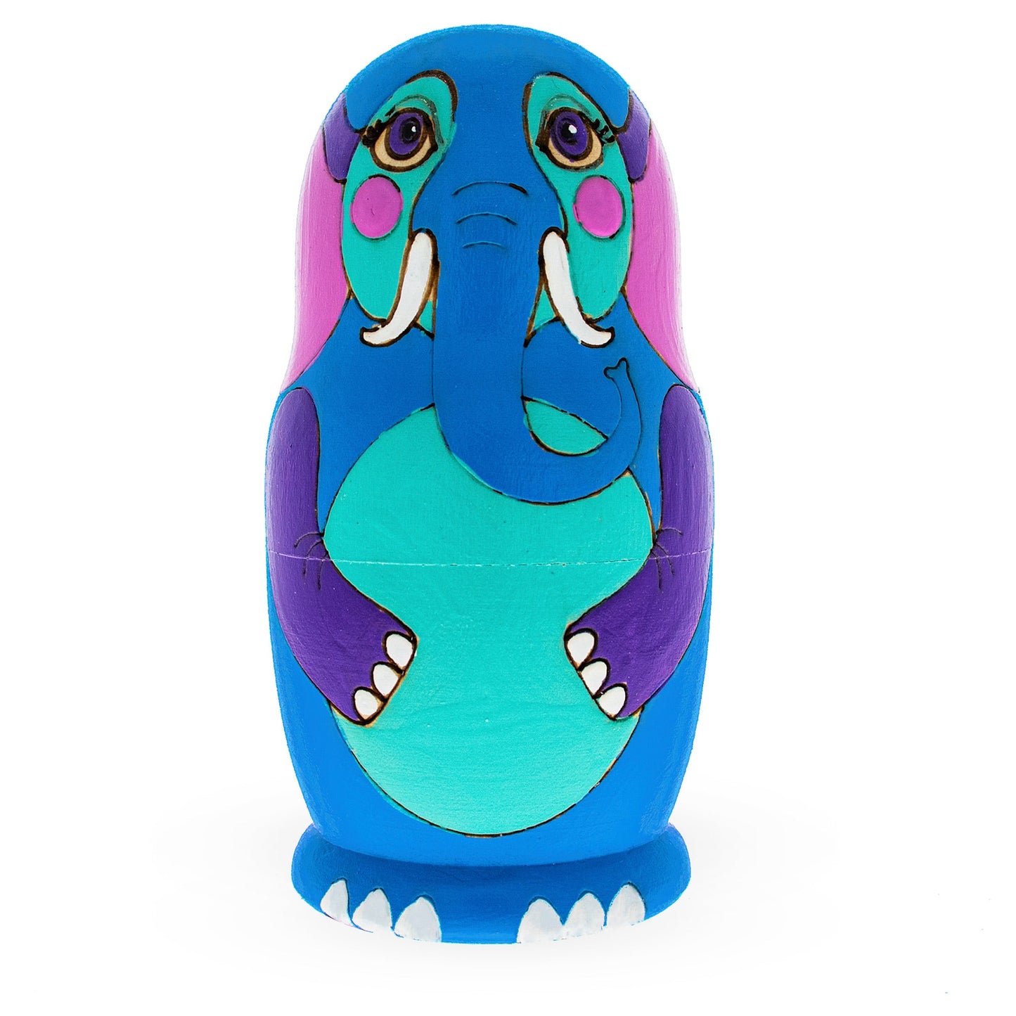 Set of 5 Zoo Animals Wooden Nesting Dolls