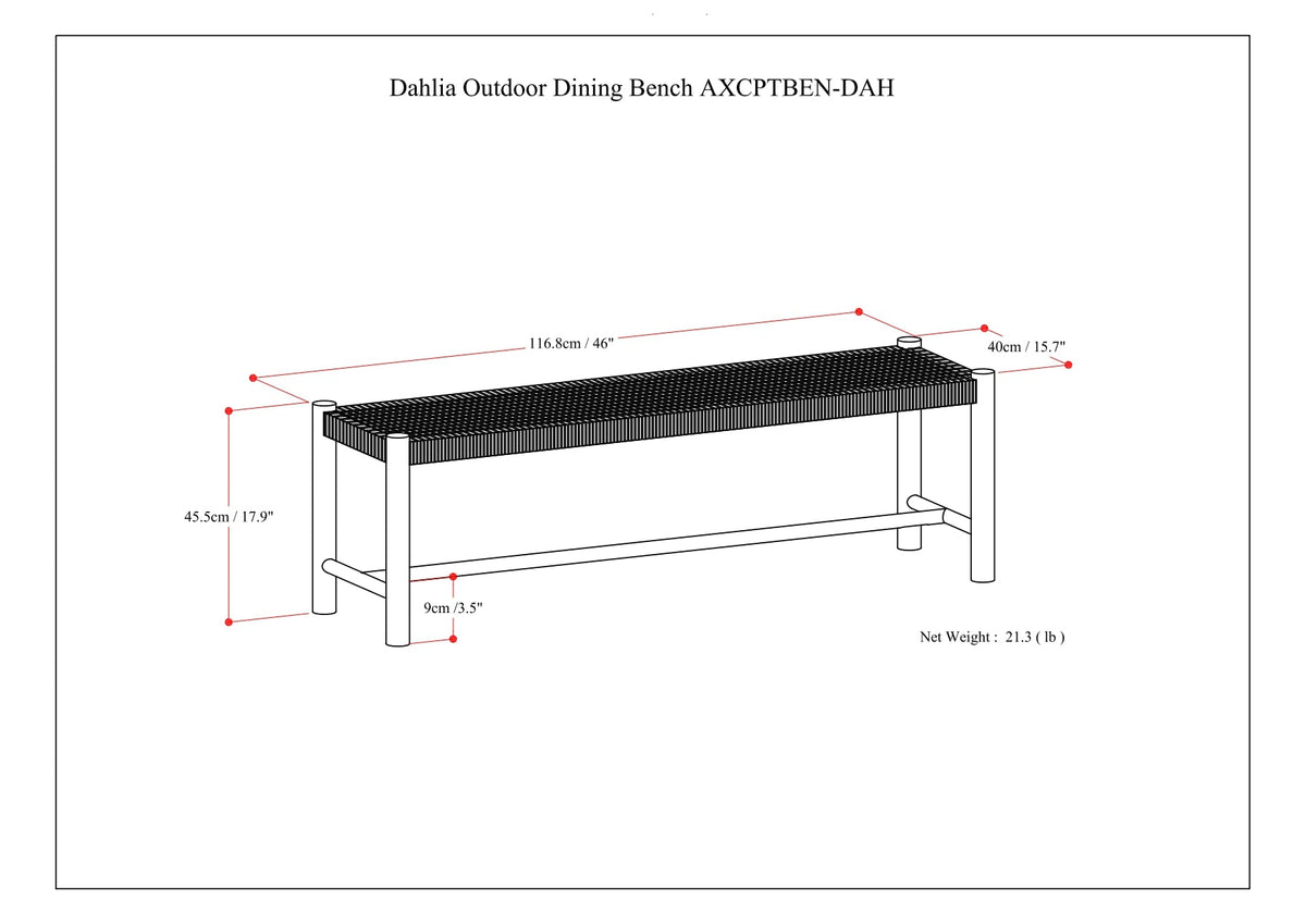 Dahlia Outdoor Indoor Bench