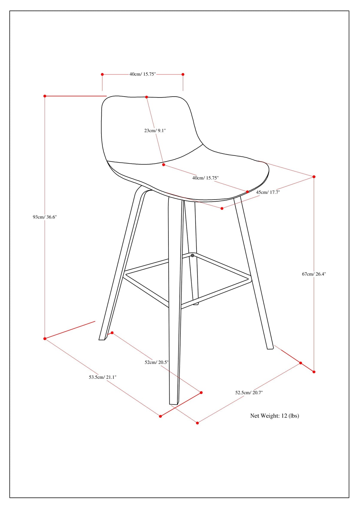 Randolph 28 Inch Seat Height Bentwood Counter/Bar Height Stool