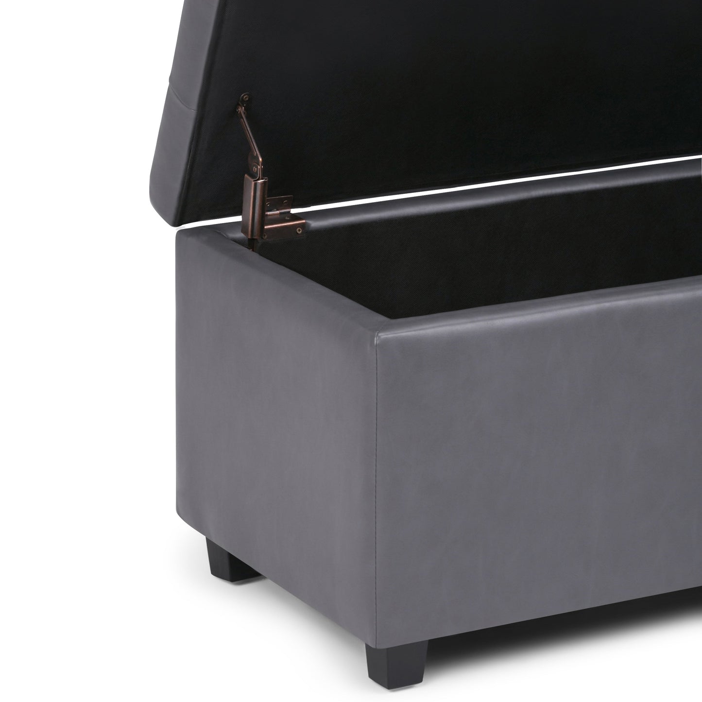 Cosmopolitan 34 Inch Wide Storage Ottoman in Stone