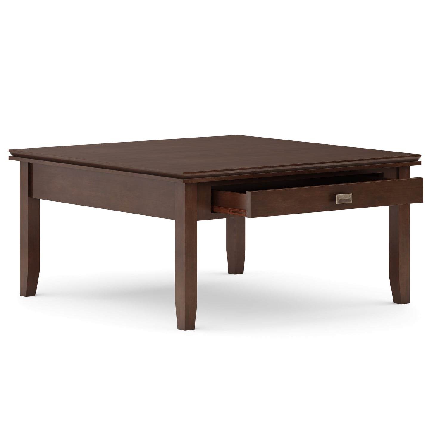 Artisan 36 Inch Wide Solid Wood Square Coffee Table in Russet