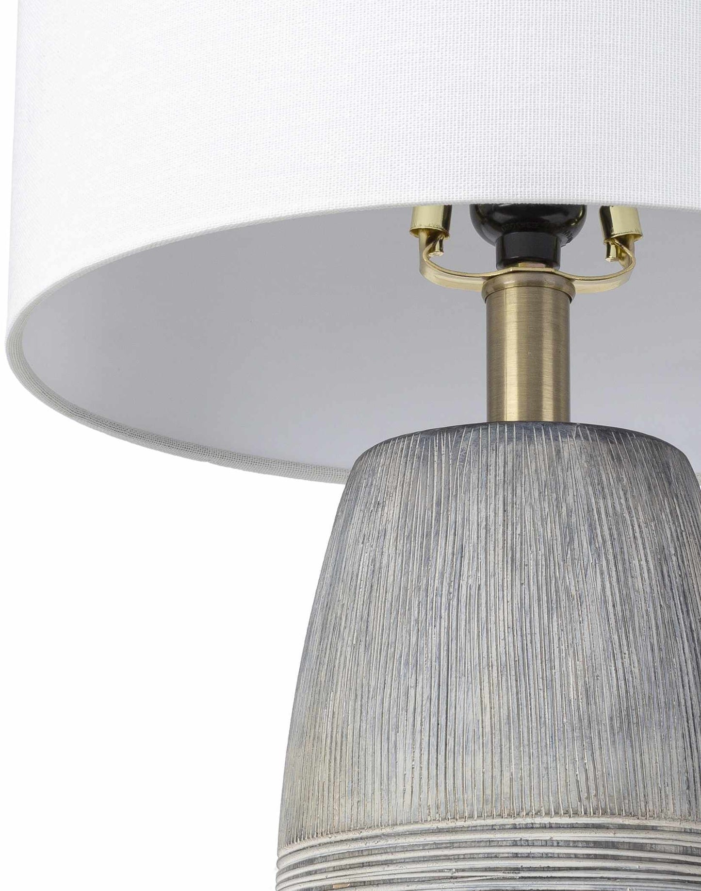 Mabayo Ribbed White Ceramic Table Lamp