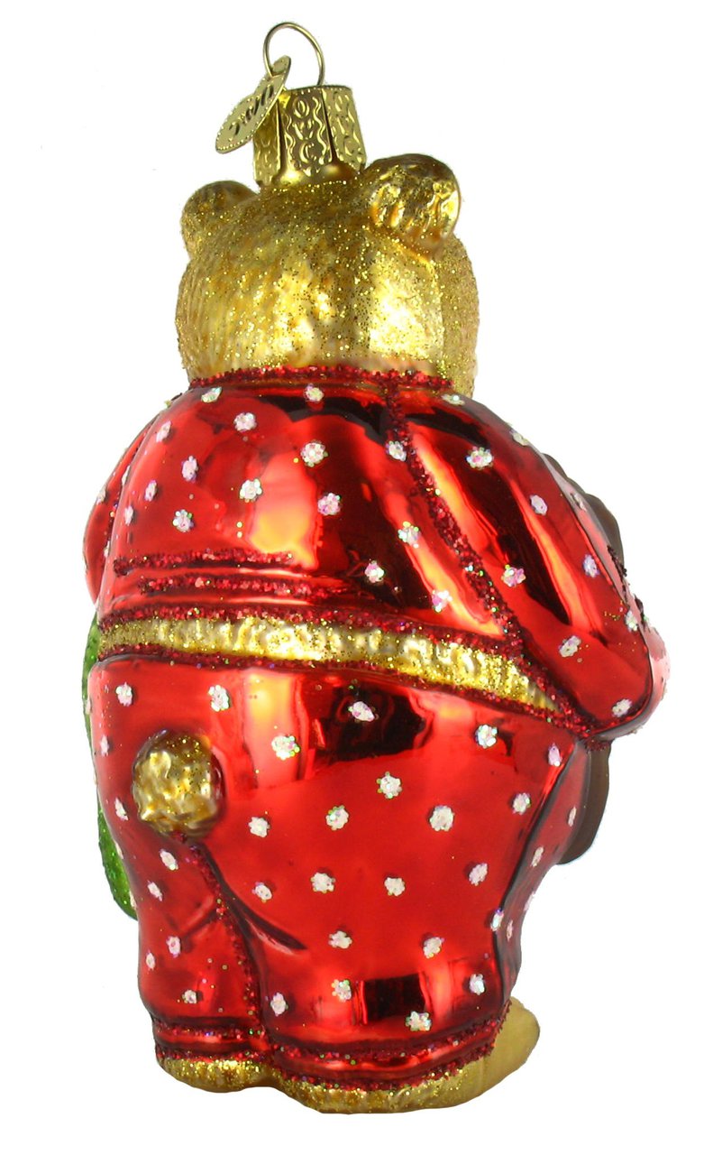 Sleepy Bear Glass Ornament