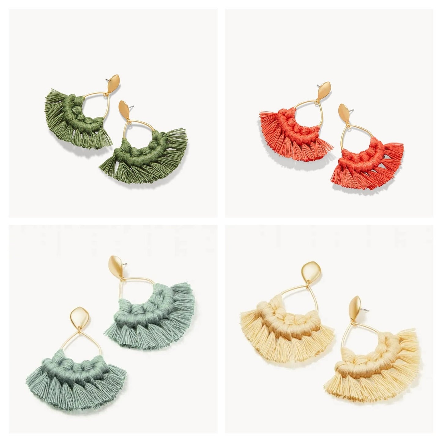 Macrame Earrings - Available in Four Colors