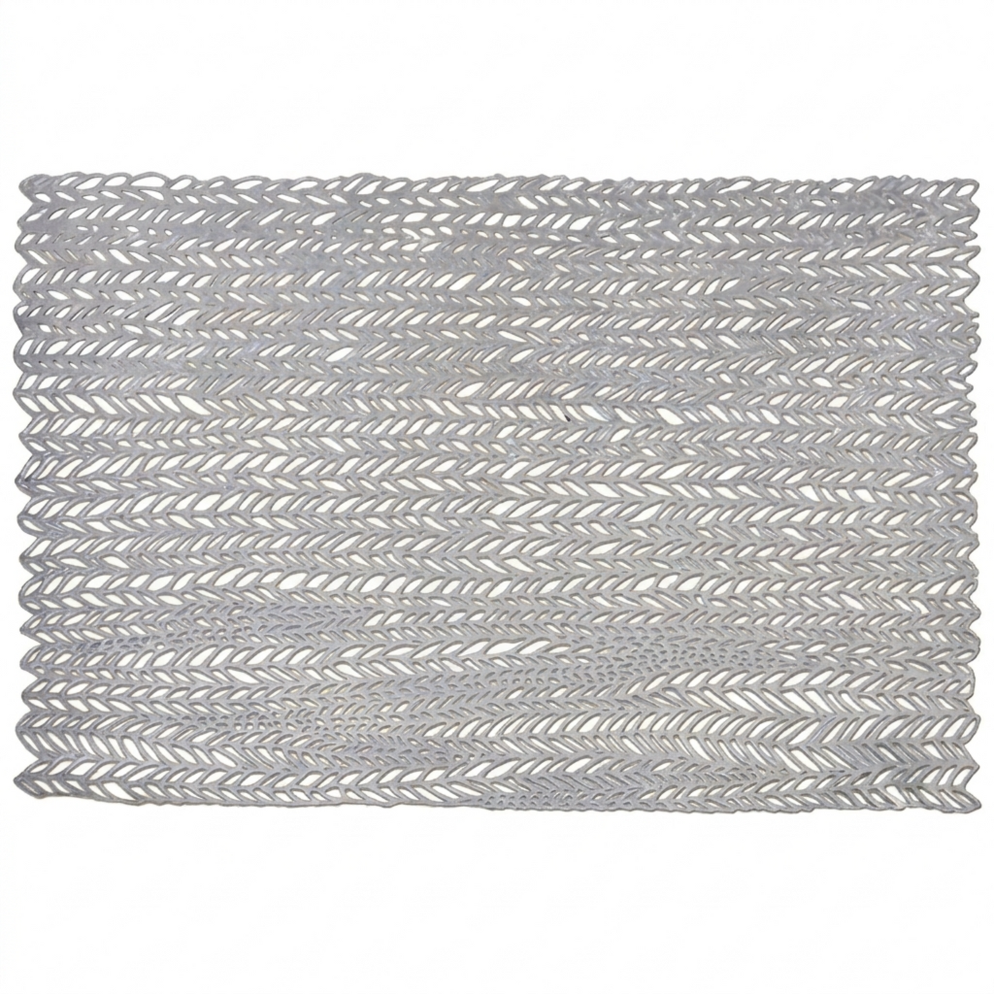 PVC Placemats - Silver Set of 6 | Heat Resistant Non Slip Table Mats for Dining