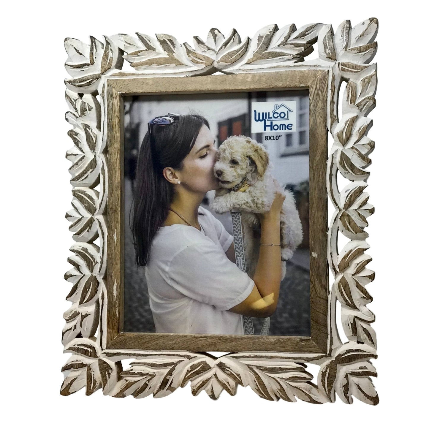 Malaga Hand-Carved Wood Photo Frame with Fold Out Stand