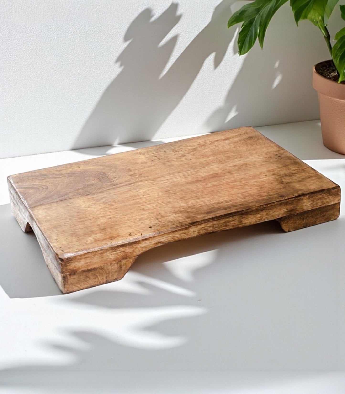 Rectangular Mango Wood Display Pedestal
