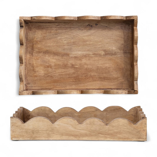 Mango Wood Scalloped Tray