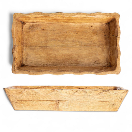Mango Wood Scalloped Edge Tray