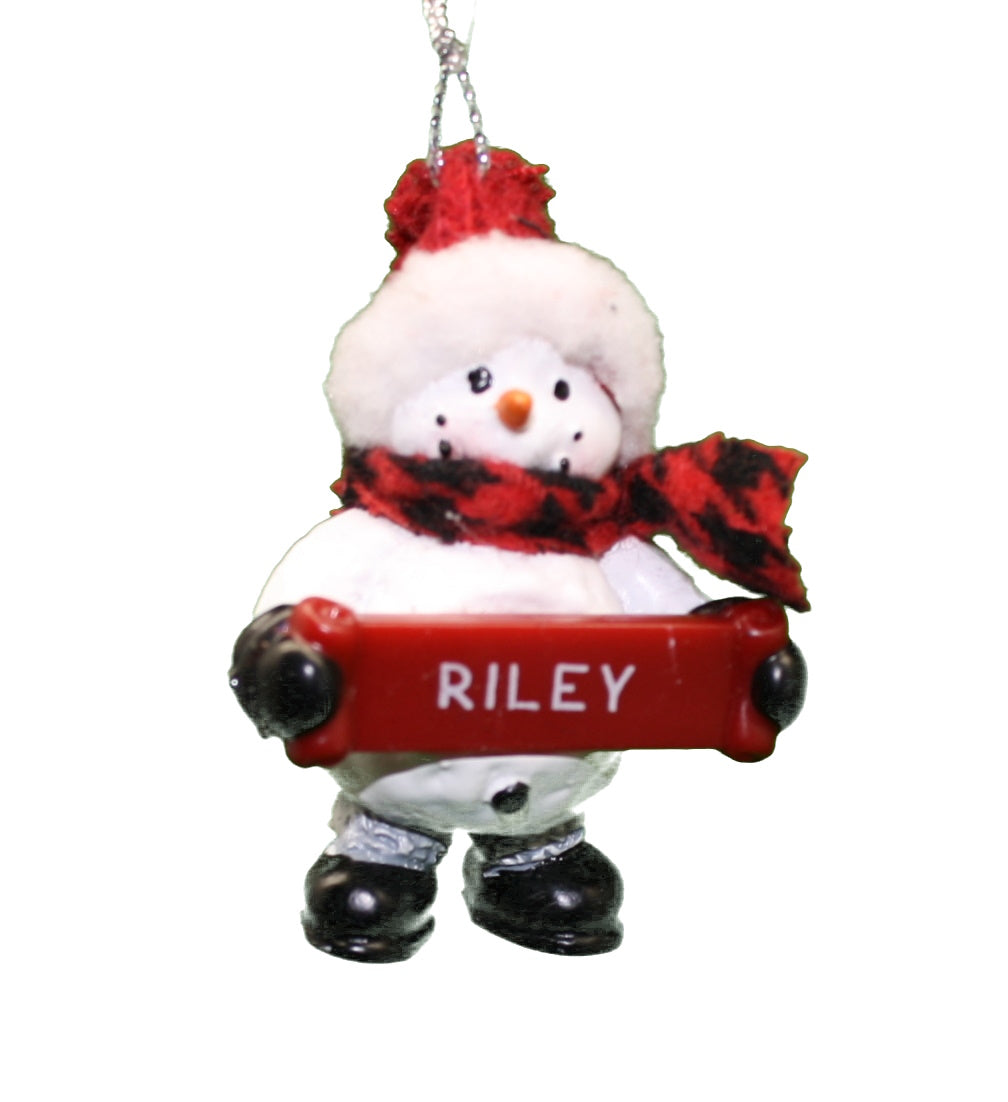 Cozy Snowman Ornament (Letters G - R) -