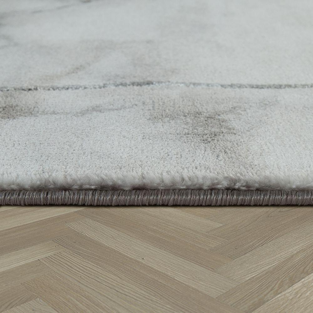 Marble Patten Area Rug in Gold Cream for Living Room with Contour Cut