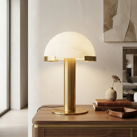 Melange Alabaster Dome Table Lamp