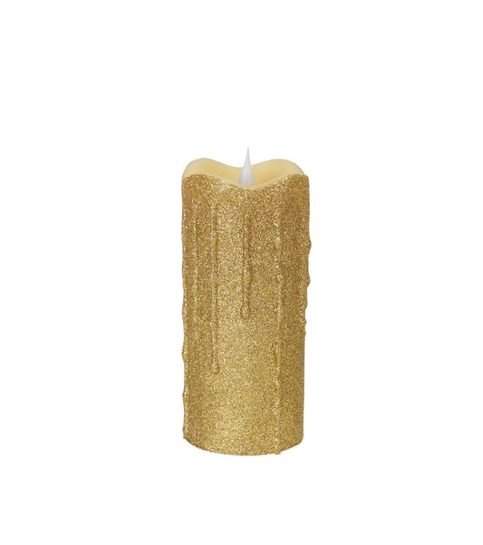 Glittered Dripping candle with moving flame