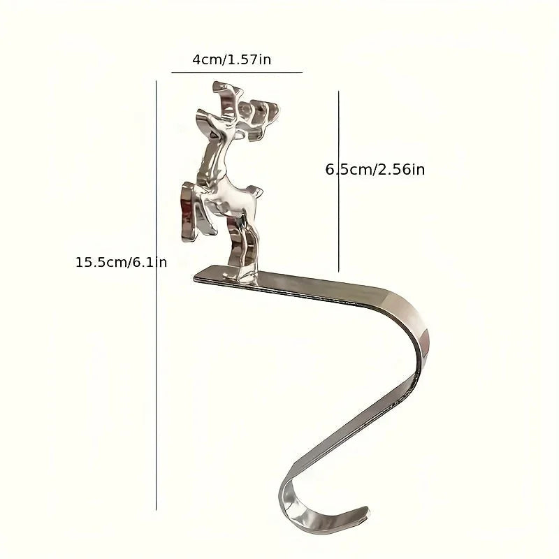 Metal Christmas Stocking Holder Set, 4pcs Golden with Non-Slip Hooks