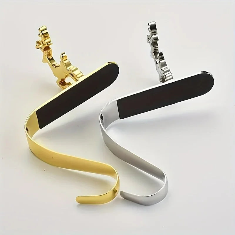 Metal Christmas Stocking Holder Set, 4pcs Golden with Non-Slip Hooks