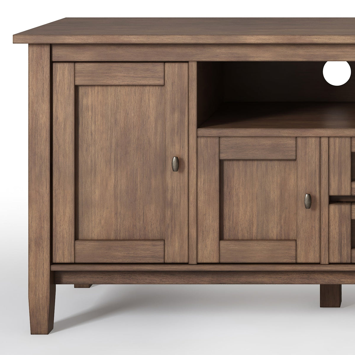 Warm Shaker 72 Inch Wide Solid Wood TV Stand in Rustic