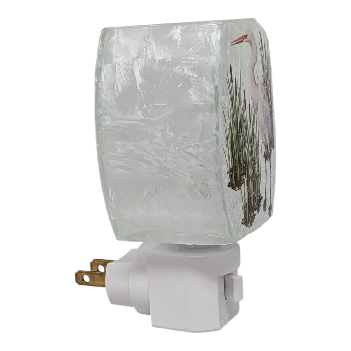 Frosted Glass Nightlight - Great Heron