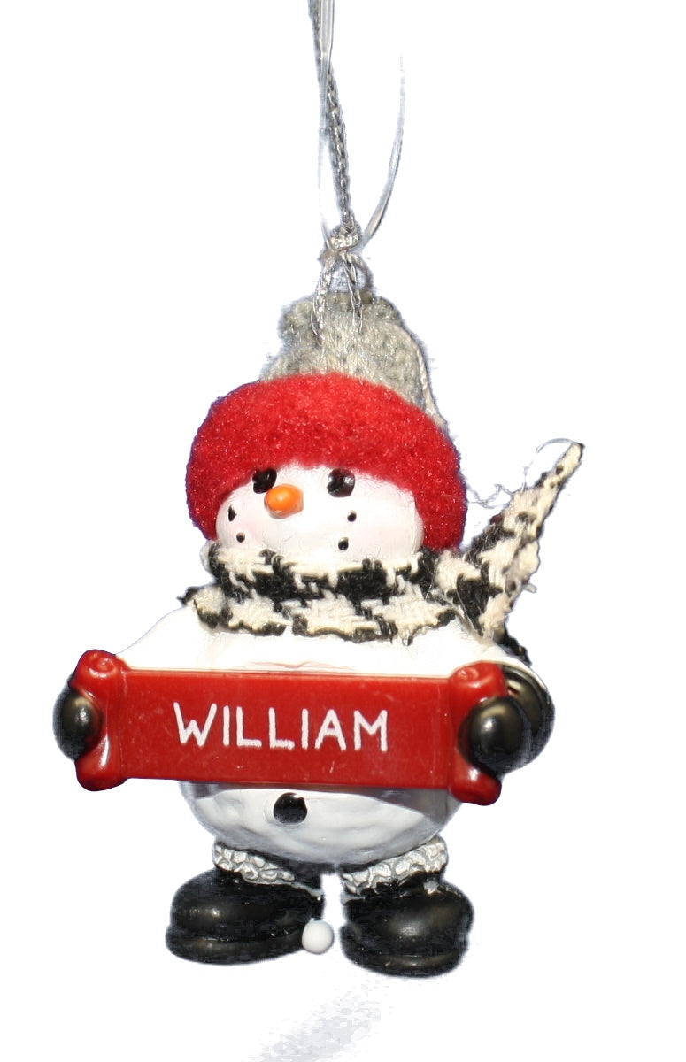 Cozy Snowman Ornament (Letters S - Z) -