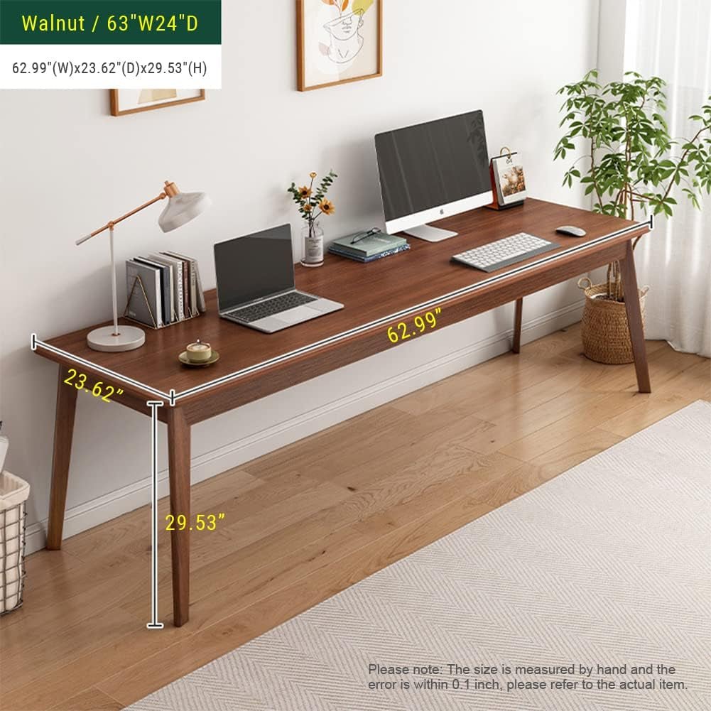 Mid-Century Minimalist Long Desk for Home Office Use