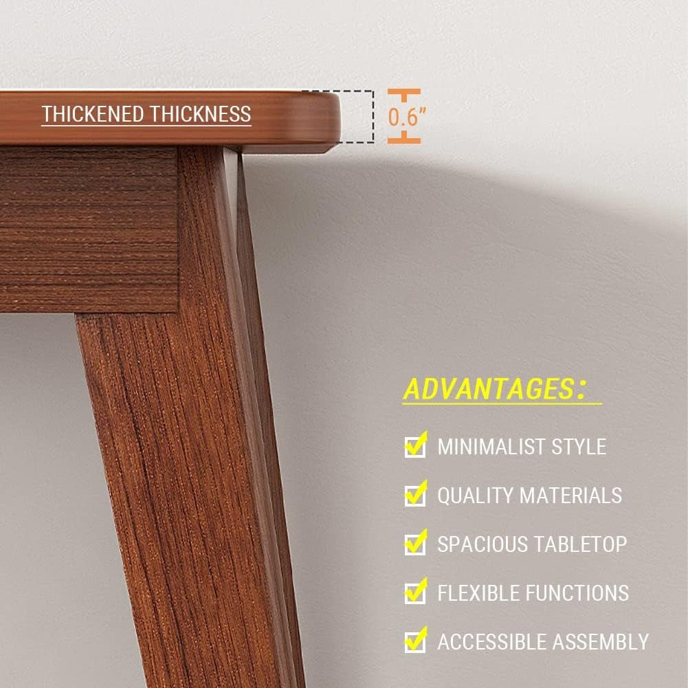 Mid-Century Minimalist Long Desk for Home Office Use