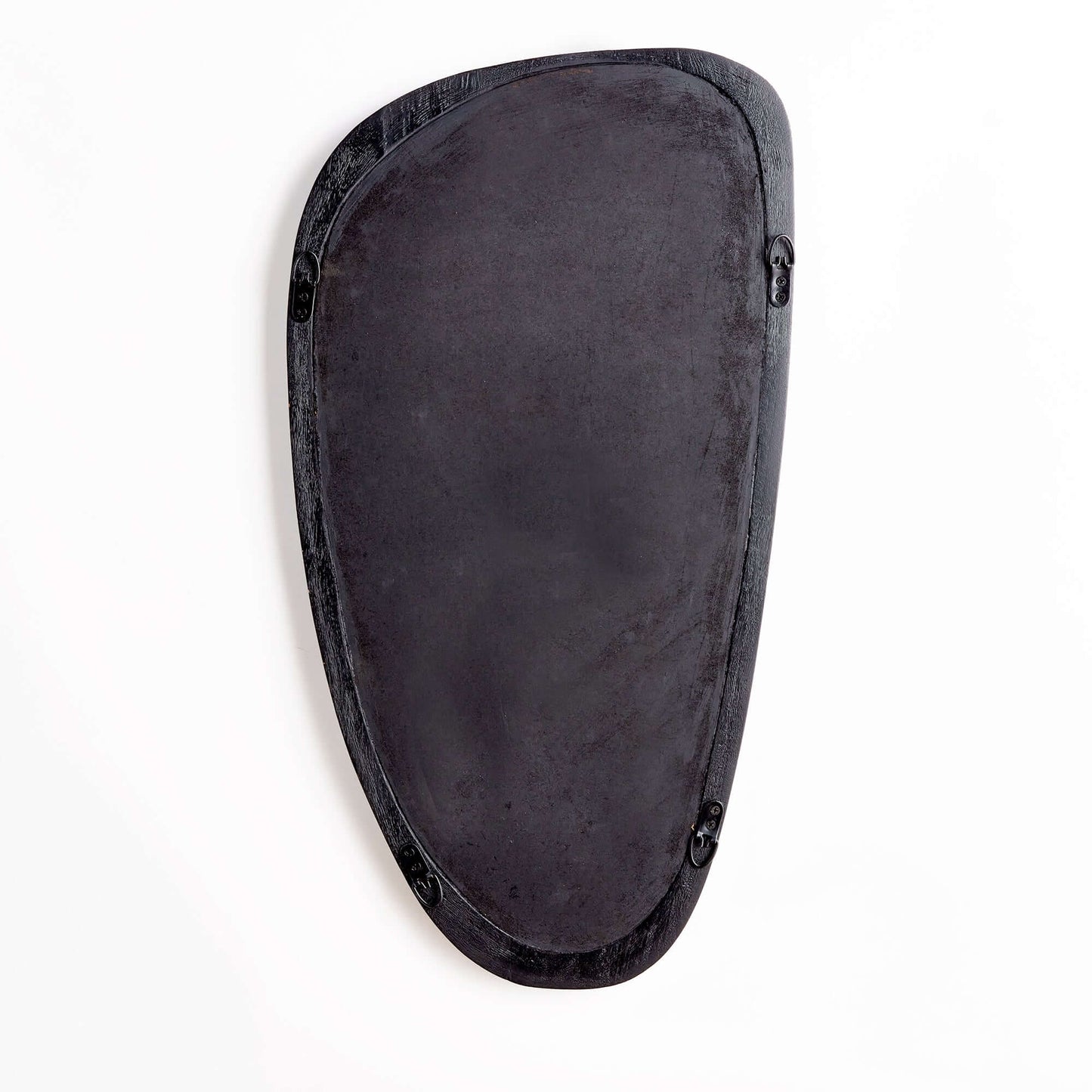 Mid-Century Modern Asymmetrical Black Wood Mirror