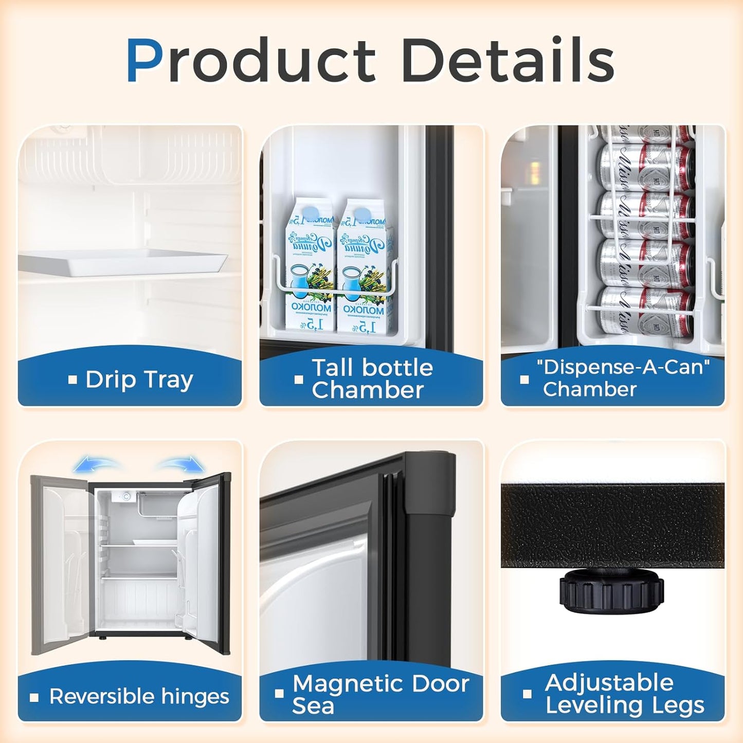 Mini Compact Refrigerator with Freezer, 2.6 Cu.Ft 58070RRE0