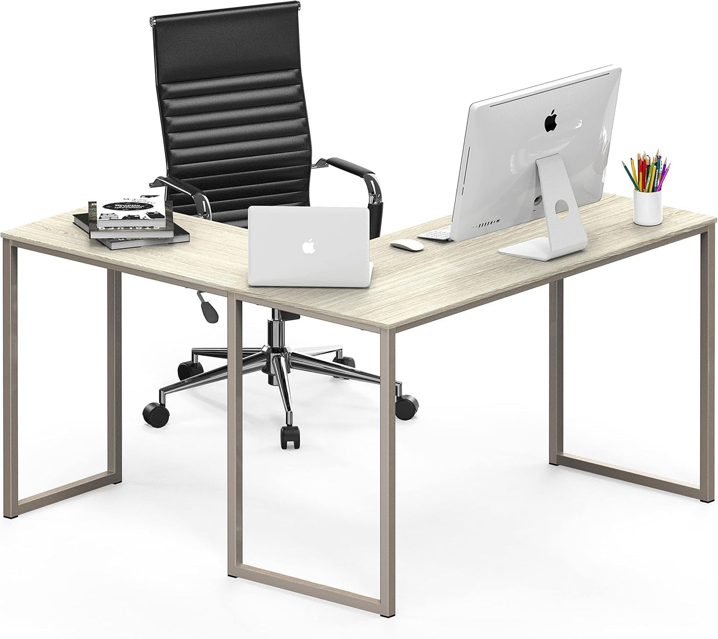 L Shaped Desk 48 X 48 Inches Maple Finish Home Office Desk