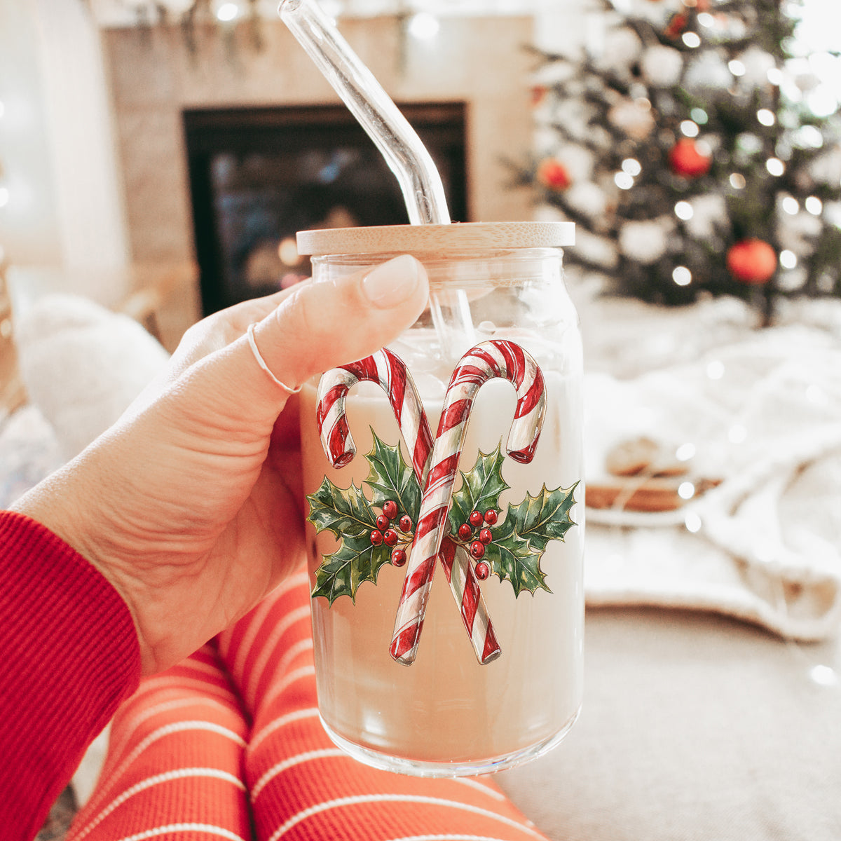 Candy Cane Holly 17oz