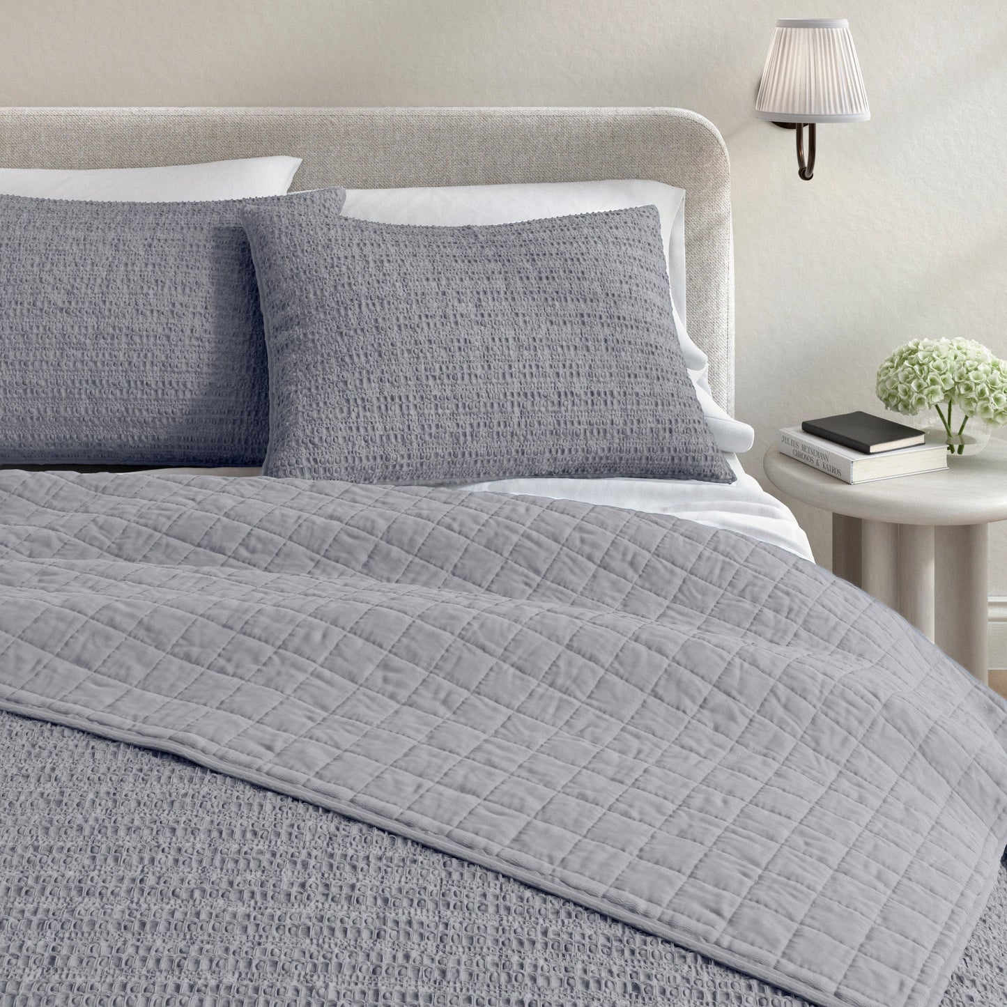 100% Cotton Honeycomb Waffle Garment Washed Quilt Set - Genevieve Collection