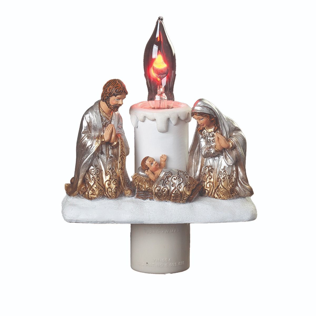 Holy Family Gold and Silver Swirl Night Light