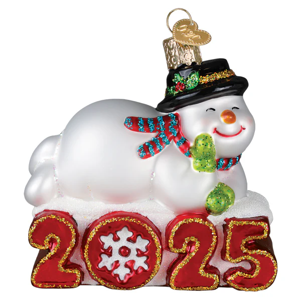 2025 Snowman Ornament Glass Ornament