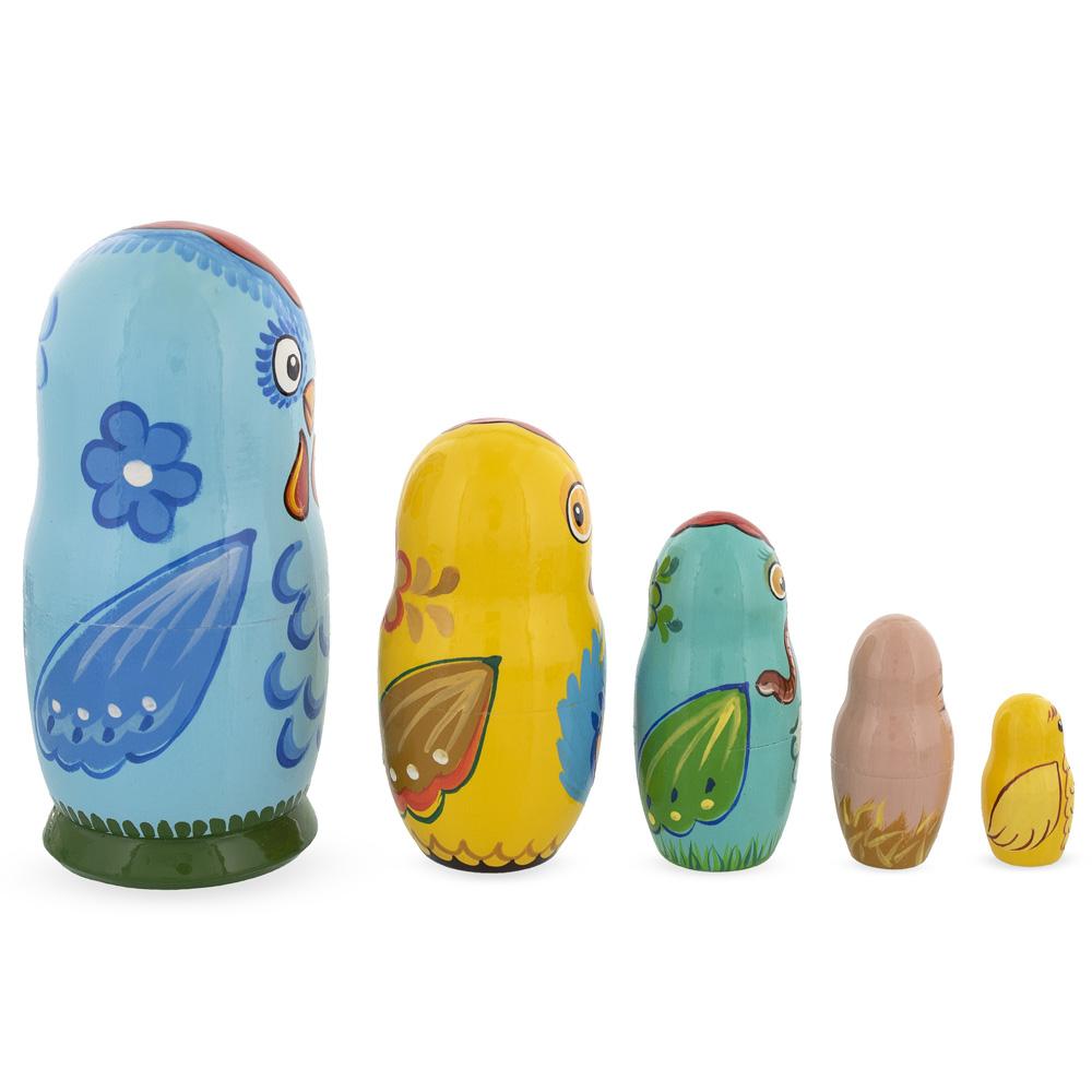 The Chicken Family Wooden Nesting Dolls