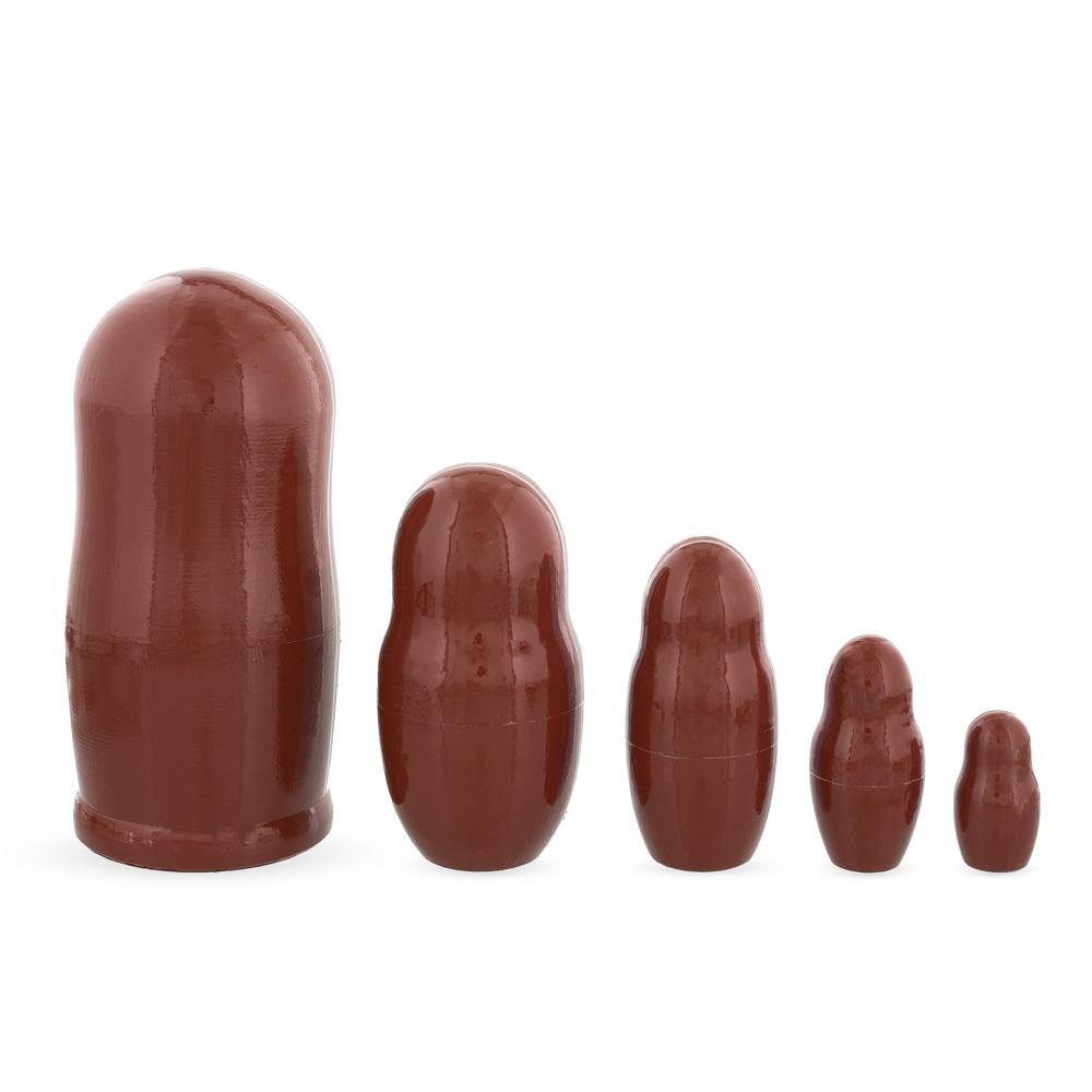 Set of 5 Dolphins Wooden Nesting Dolls 6 Inches