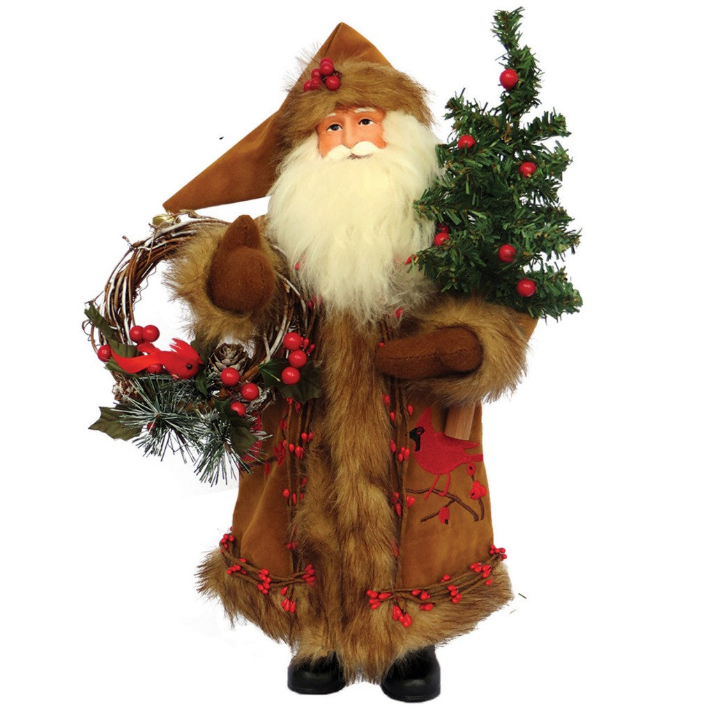 Cardinal and Berries Santa - 15"