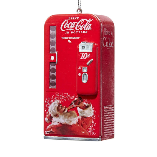 Coca-Cola Vintage Vending Machine With Santa Ornament