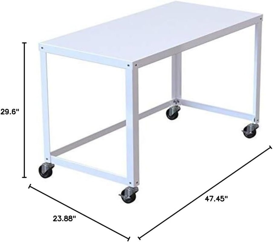 Mobile Metal Desk Workstation with Wheels and Durability