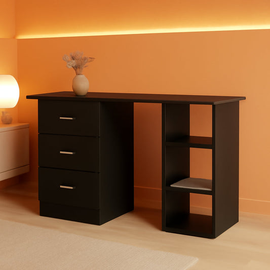 Modern 47 Inch Computer Desk With Storage Shelves