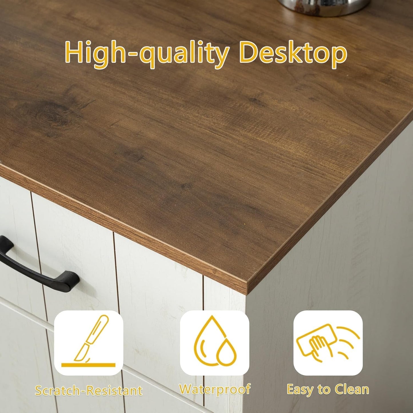 Modern 55 Inch Executive Desk with Charging Station