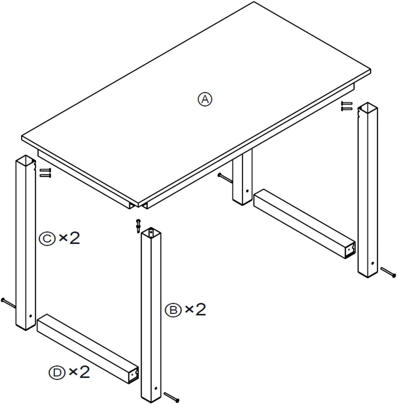 Modern 63 Inch Computer Desk for Home Office Use