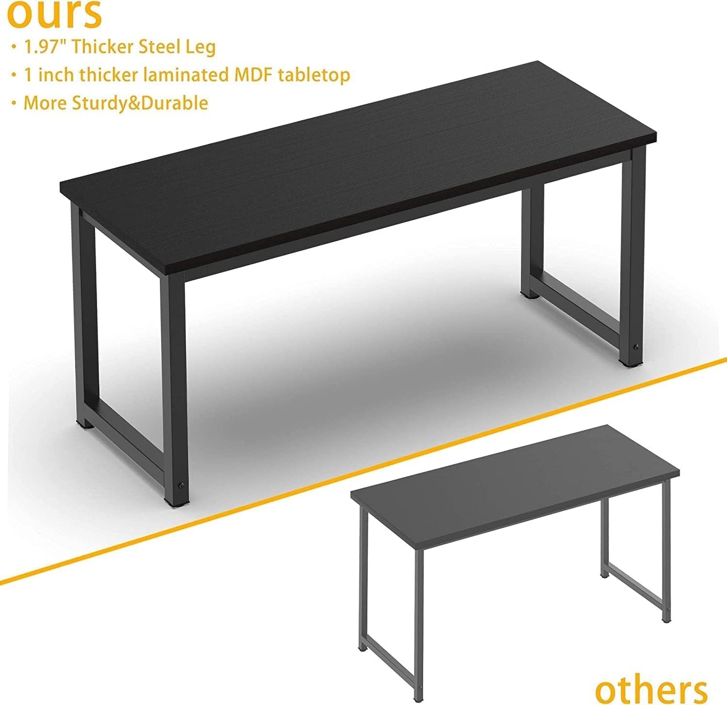 Modern 63 Inch Computer Desk with Sturdy Metal Frame