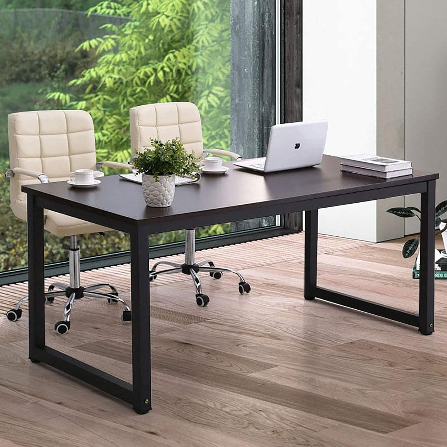 Modern 63 Inch Computer Desk with Sturdy Metal Frame