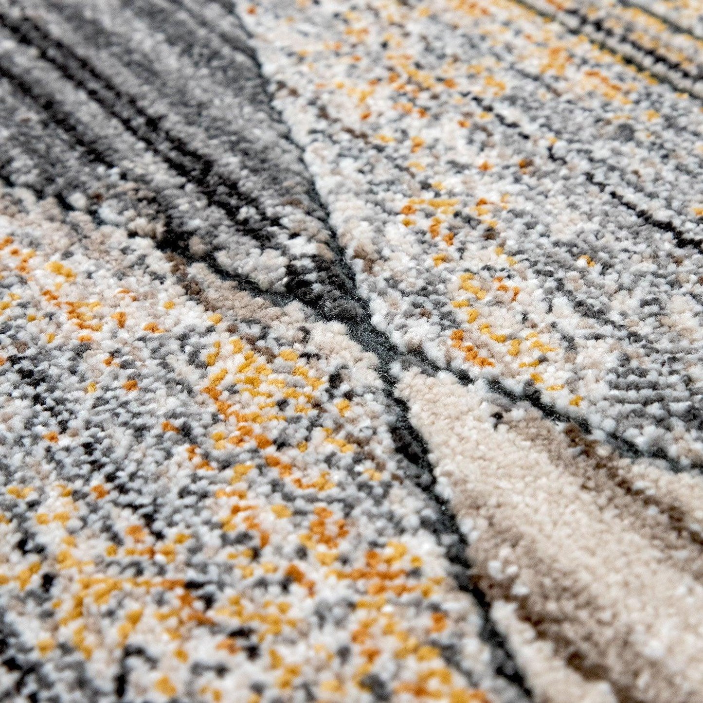 Modern Area Rug Abstract Design 3D Effect in Grey Yellow