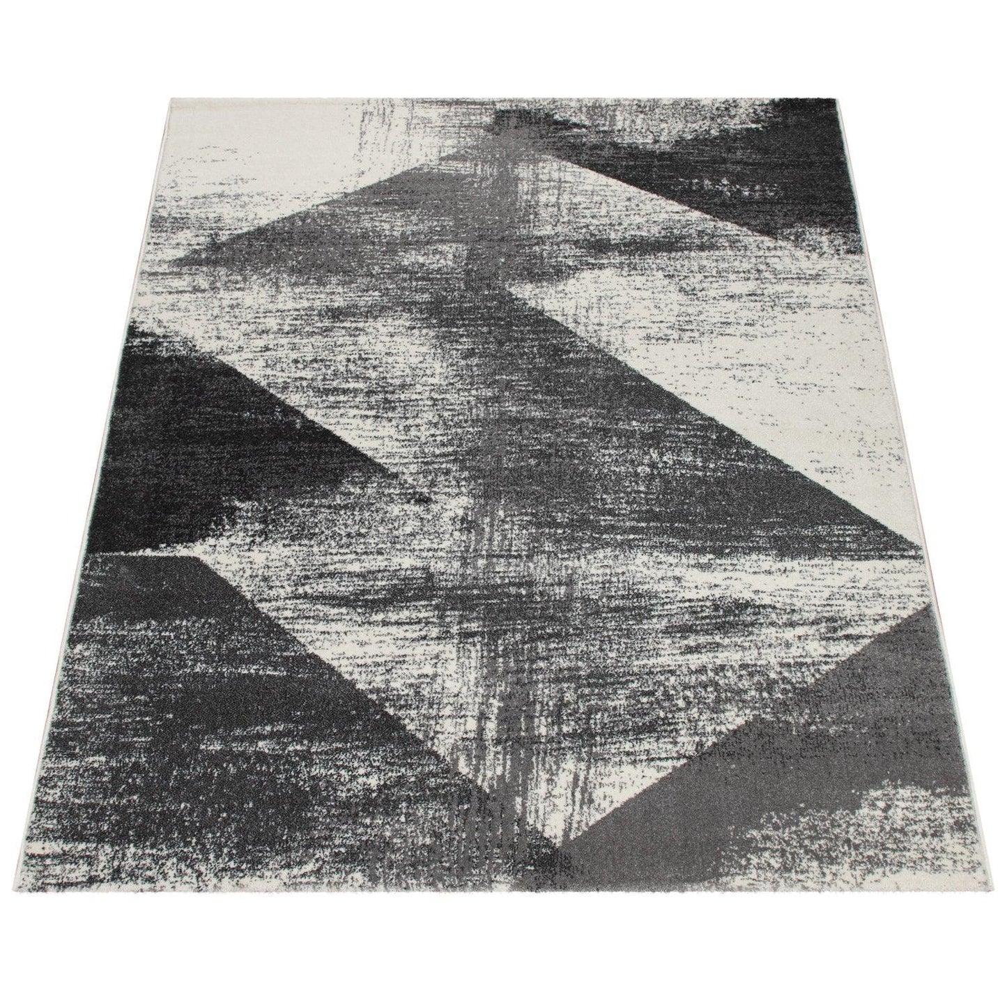 Modern Area Rug Mero Abstract Design - Black and White