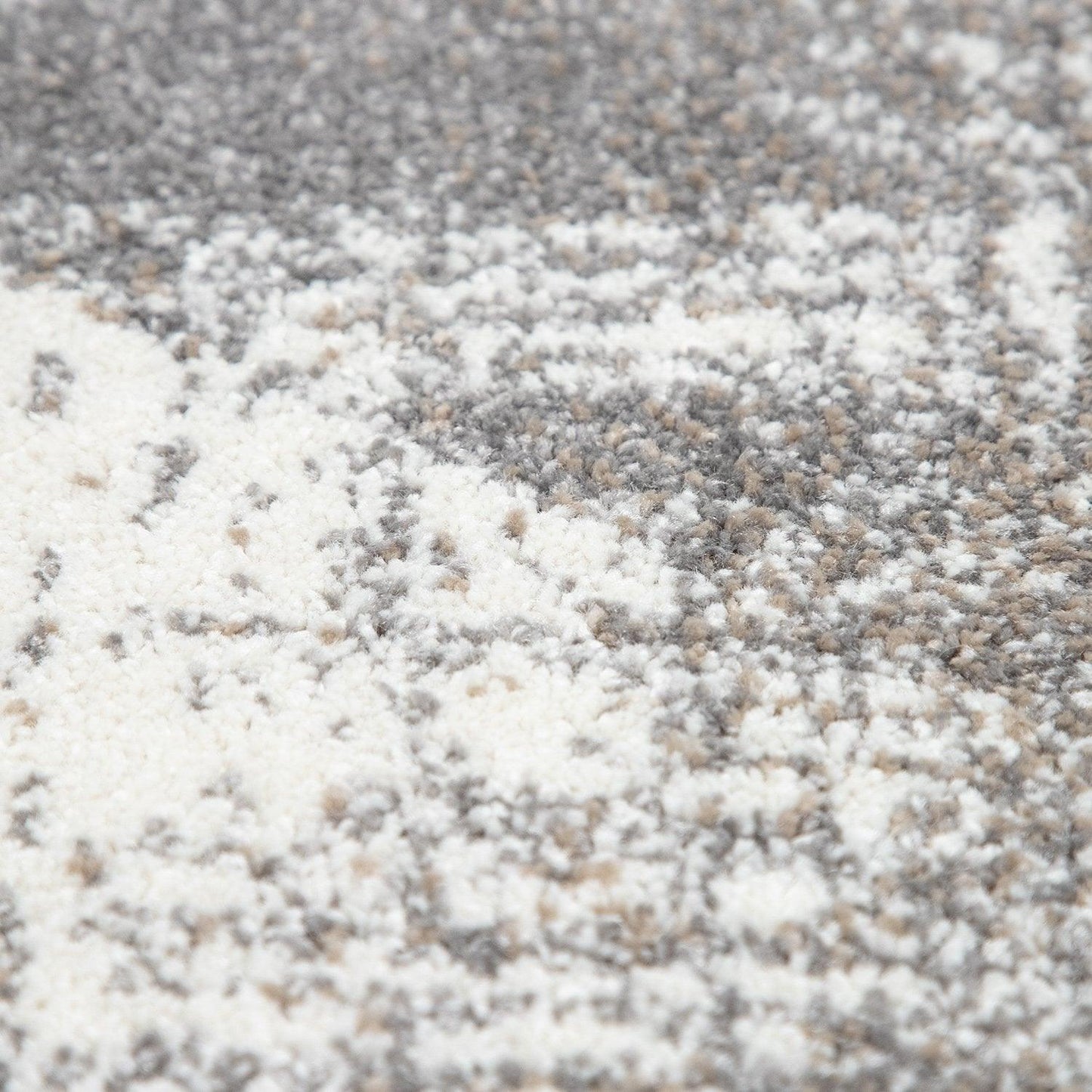 Modern Area Rug Mero Abstract Design - Grey White Brown