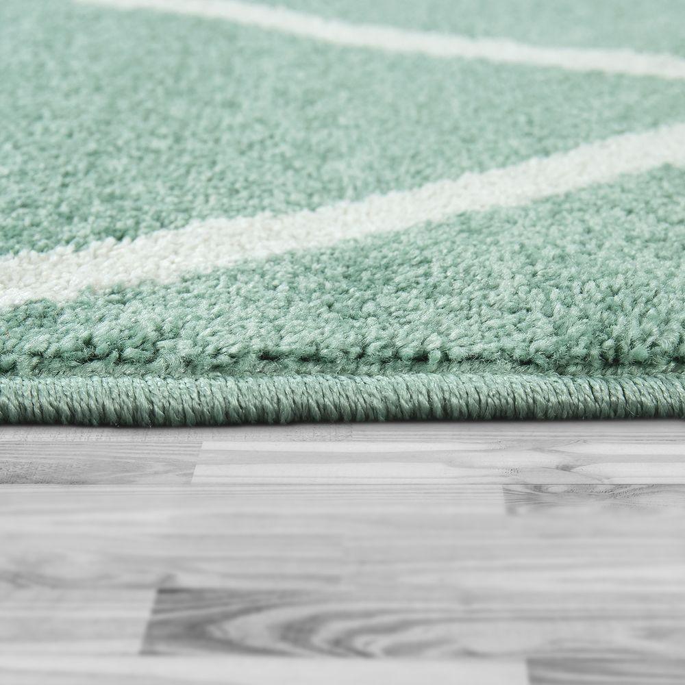 Modern Geometric Rug for Living-Room in Mint Green